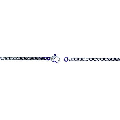 Men's LYNX Purple Stainless Steel Round Box Chain Necklace