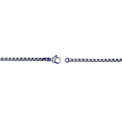 Men's LYNX Purple Stainless Steel Round Box Chain Necklace