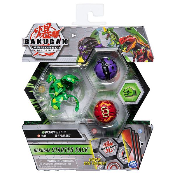 Bakugan Starter Pack 3 Pack Dragonoid Ultra Armored Alliance Collectible Action Figures - kohls roblox toys