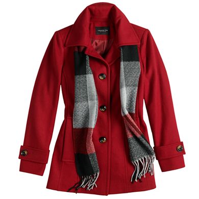 Women's TOWER by London Fog Wool Blend Coat & Scarf