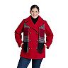 Plus Size TOWER by London Fog Scarf & Wool-Blend Peacoat