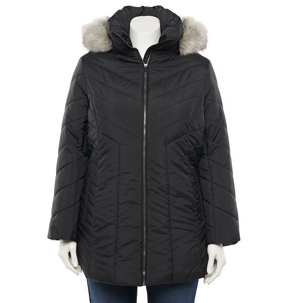 Women's tower by london fog hooded store puffer heavyweight jacket