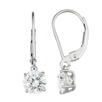 Charles & Colvard 14k White Gold 1 5/8 Carat T.W. Lab-Created Moissanite Leverback Dangle Earrings