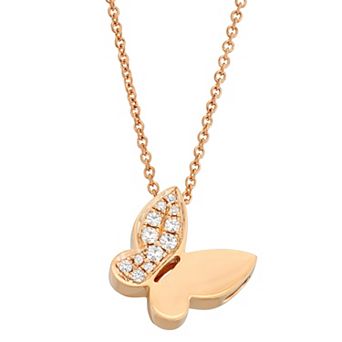 Charles & Colvard 14k Rose Gold 1/6 Carat T.W. Lab-Created Moissanite Butterfly Pendant
