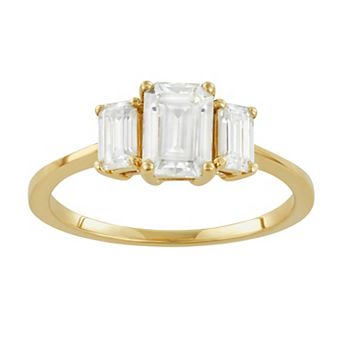 Charles & Colvard 14k Gold 1 1/2 Carat T.W. Lab-Created Moissanite Three-Stone Ring