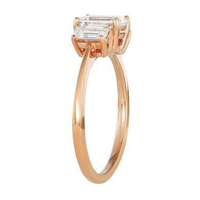 Charles & Colvard 14k Gold 1 1/2 Carat T.W. Lab-Created Moissanite Three-Stone Ring