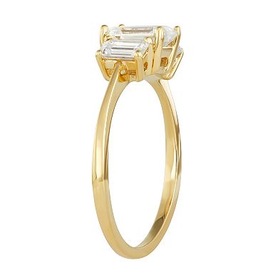 Charles & Colvard 14k Gold 1 1/2 Carat T.W. Lab-Created Moissanite Three-Stone Ring