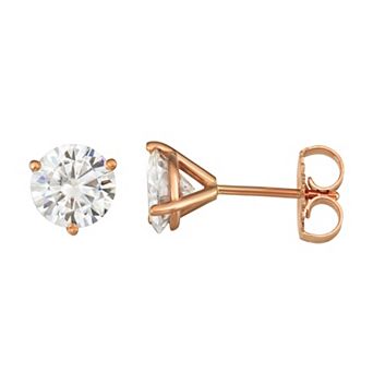 Charles & Colvard 14k Rose Gold 2 Carat T.W. Lab-Created Moissanite Martini Stud Earrings