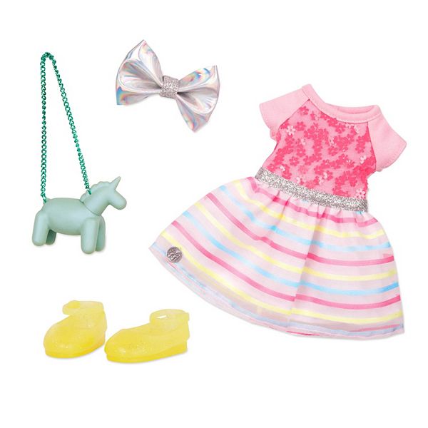 Battat 14-Inch Doll Sequins & Stripes Dress Outfit