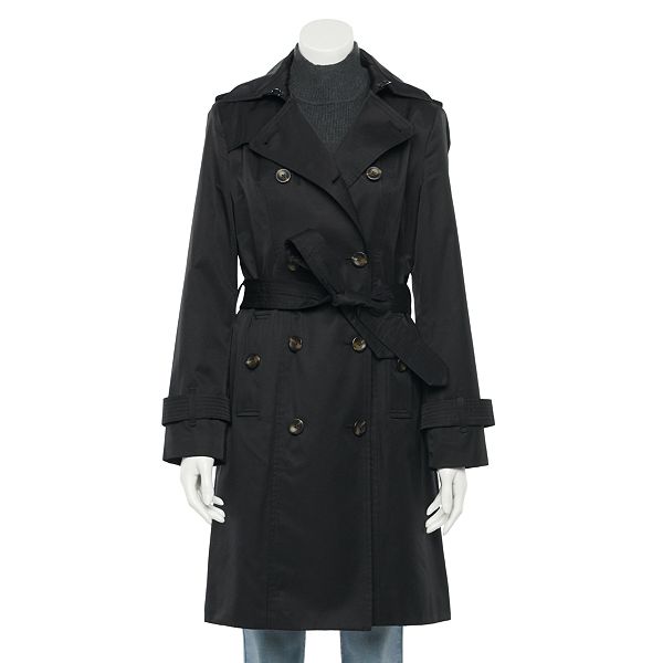 Women's TOWER by London Fog Hooded Trench Coat
