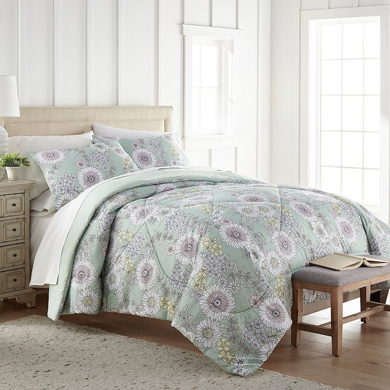 Shavel Home Seersucker Comforter Set with Shams, Green, King