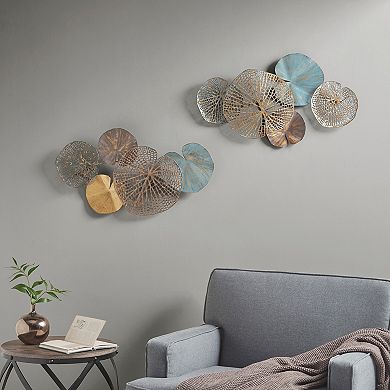 Madison Park Lenzie Lily Pads Metal Wall Decor 2-piece Set