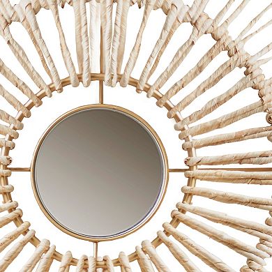 Madison Park Ella Round Natural Fiber Mirror Wall Decor 3-piece Set