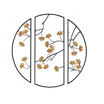 Madison Park Gold Finish Gingko Leaves Metal Wall Decor 3 pc Set
