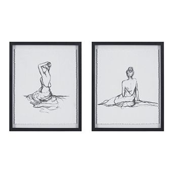 Madison Park Feminine Figure Framed Wall Art 2 pc Set