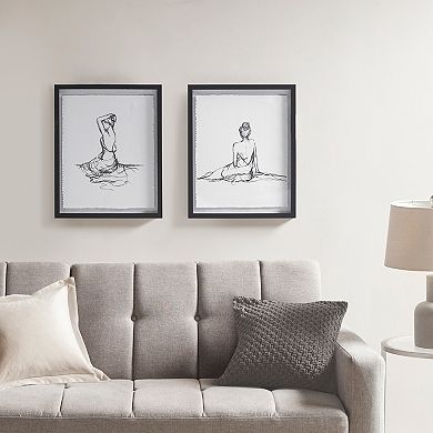 Madison Park Feminine Figure Framed Wall Art 2-piece Set