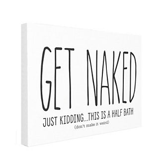 Stupell Home Decor Get Naked Bathroom Oversized Stretched Canvas Wall Art