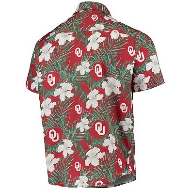 Men's Crimson Oklahoma Sooners Floral Button-Up Shirt