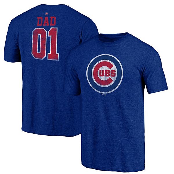 Men's Chicago Cubs Fanatics Branded Royal Number One Dad Team T-Shirt