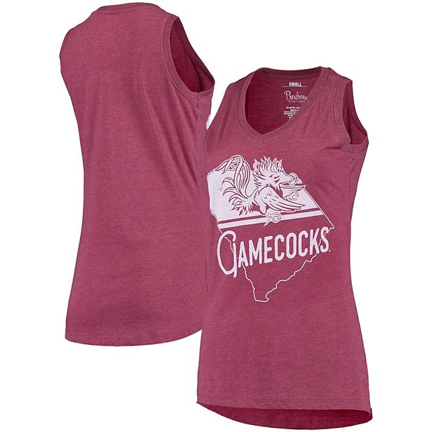 Women's Pressbox Red Wisconsin Badgers Ferris Melange V-Neck Tank Top