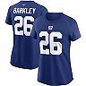 Women's Nike Saquon Barkley Royal New York Giants Name & Number T-Shirt