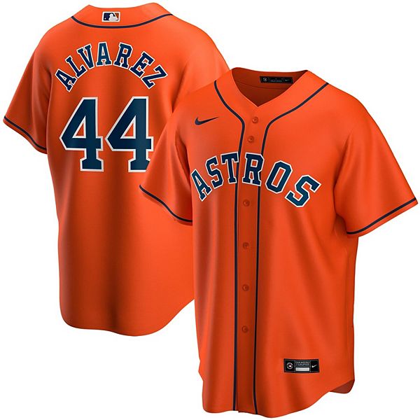 Nike Men's Replica Houston Astros Yordan Alvarez #44 Navy Cool Base Jersey