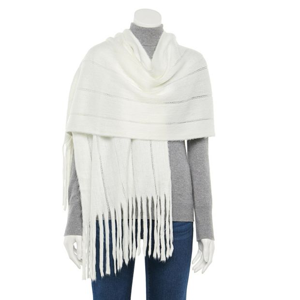 Ivory brushed scarf