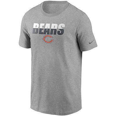 Men's Nike Heathered Gray Chicago Bears Split T-Shirt