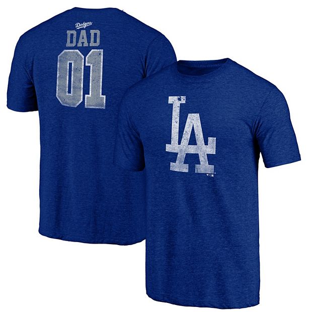 Los Angeles Dodgers Fanatics Branded Women's Distressed Team Tri