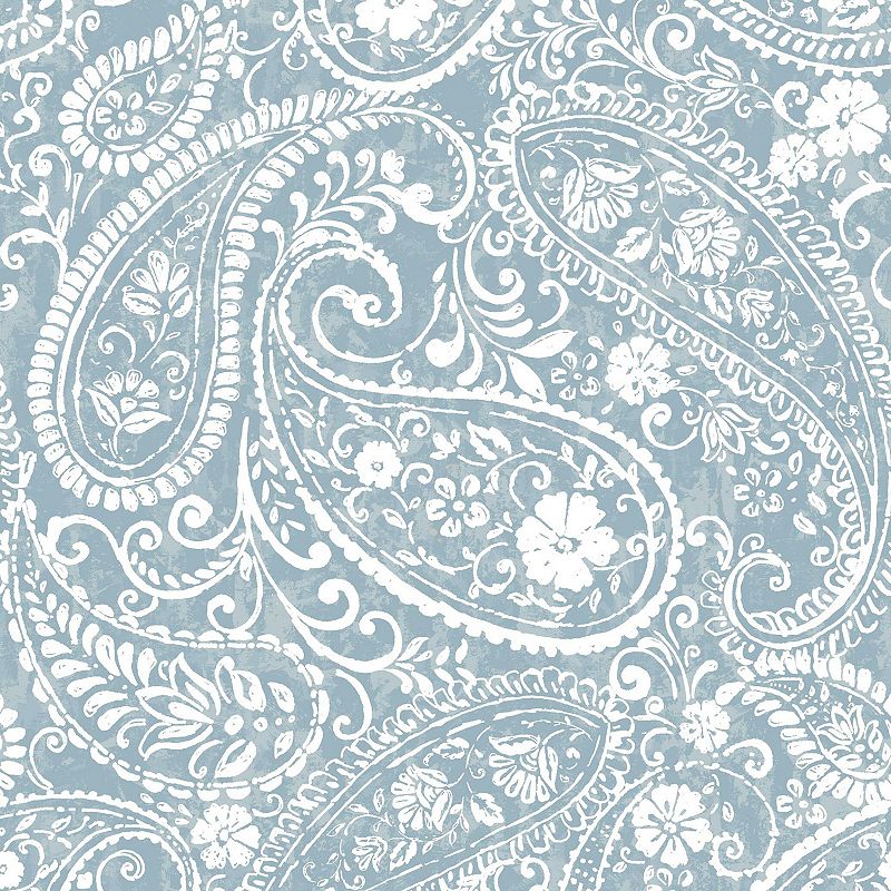 RoomMates Blue Paisley Prince Peel and Stick Wallpaper