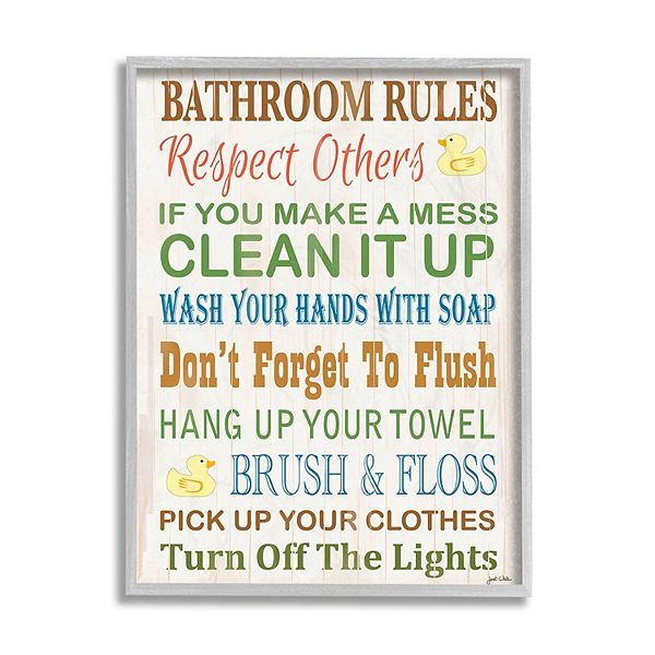 Stupell Home Decor Bathroom Rules, Bathroom Framed Wall Decor