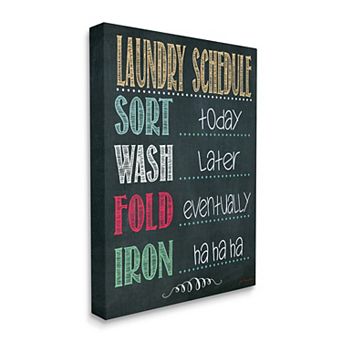 Stupell Home Decor Laundry Schedule Faux Chalkboard Canvas Wall Art