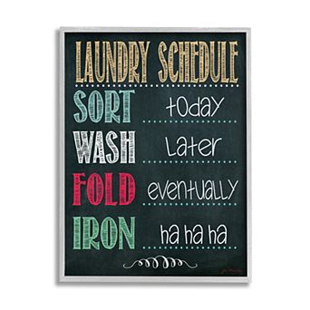 Stupell Home Decor Laundry Schedule Faux Chalkboard Framed Wall Art