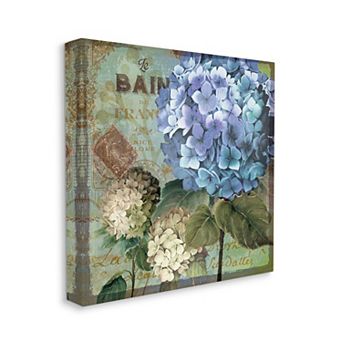 Stupell Home Decor Colorful Hydrangeas with Antique French Backdrop Oversized Stretched Canvas Wall Art