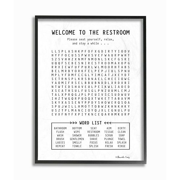 Stupell Home Decor Crossword Puzzle Framed Wall Art