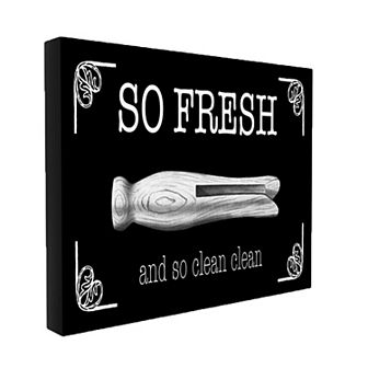 Stupell Home Decor So Fresh Clothes Pin Laundry Bathroom Wall Art