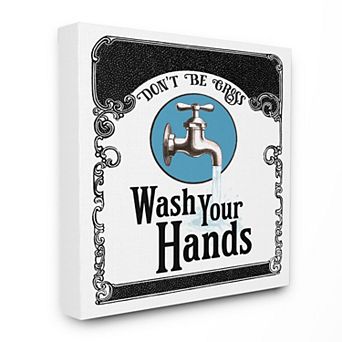 Stupell Home Decor Wash Your Hands Vintage Wall Art