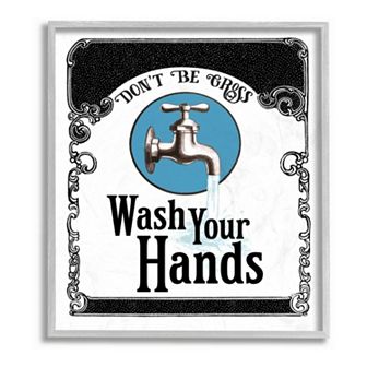 Stupell Home Decor Vintage Wash Your Hands Framed Wall Art