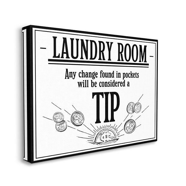 Stupell Industries Laundry Room Tips Funny Bathroom Word Canvas Wall Art, 24 x 30, Design by Artist The Saturday Evening Post