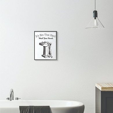 Stupell Home Decor Wash Your Hands Bathroom Framed Wall Art