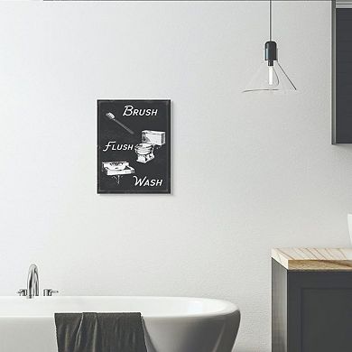 Stupell Home Decor Brush Flush Wash Bathroom Canvas Wall Art