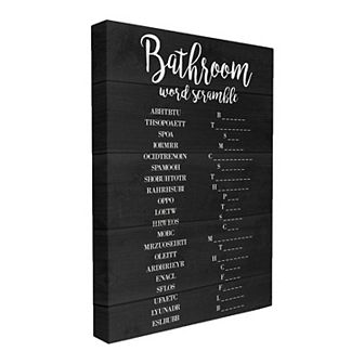 Stupell Home Decor Bathroom Word Scramble Canvas Wall Art