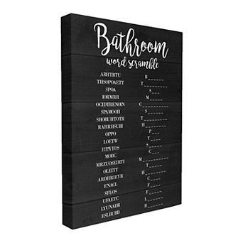 Stupell Home Decor Bathroom Word Scramble Canvas Wall Art