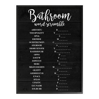 Stupell Home Decor Bathroom Word Scramble Wall Art