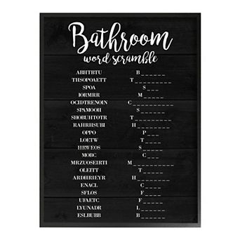 Stupell Home Decor Bathroom Word Scramble Wall Art