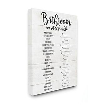Stupell Home Decor Bathroom Scramble Canvas Wall Art