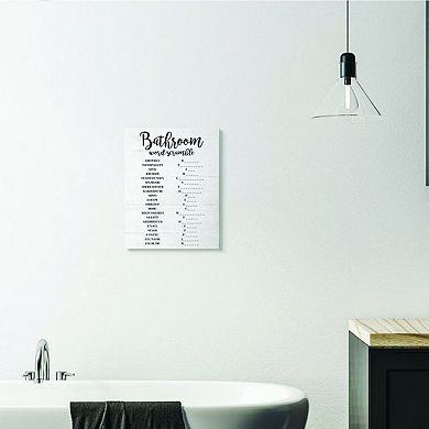 Stupell Home Decor Bathroom Scramble Canvas Wall Art