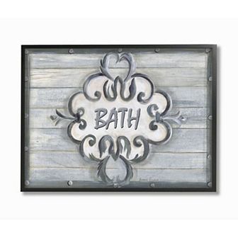 Stupell Home Decor Bath Scroll Plaque Wall Art