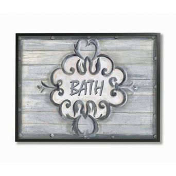 Stupell Home Decor Bath Scroll Plaque Wall Art