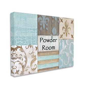 Stupell Home Decor Fleur de Lis Powder Room Canvas Wall Art